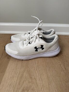 Under Armour White Mesh Athletic Sneakers with Black Logo